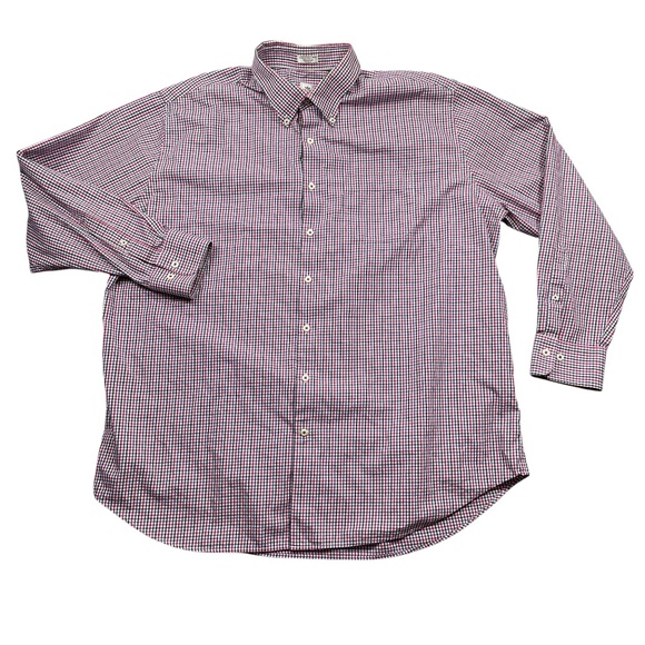 Peter Millar Other - Peter Millar XXL Red Check Button up Long Sleeve Shirt 100% Cotton (small stain)